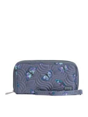 Lug Splits XL RFID Wristlet Wallet - Butterfly Grey, Unisex with Enhanced Securi